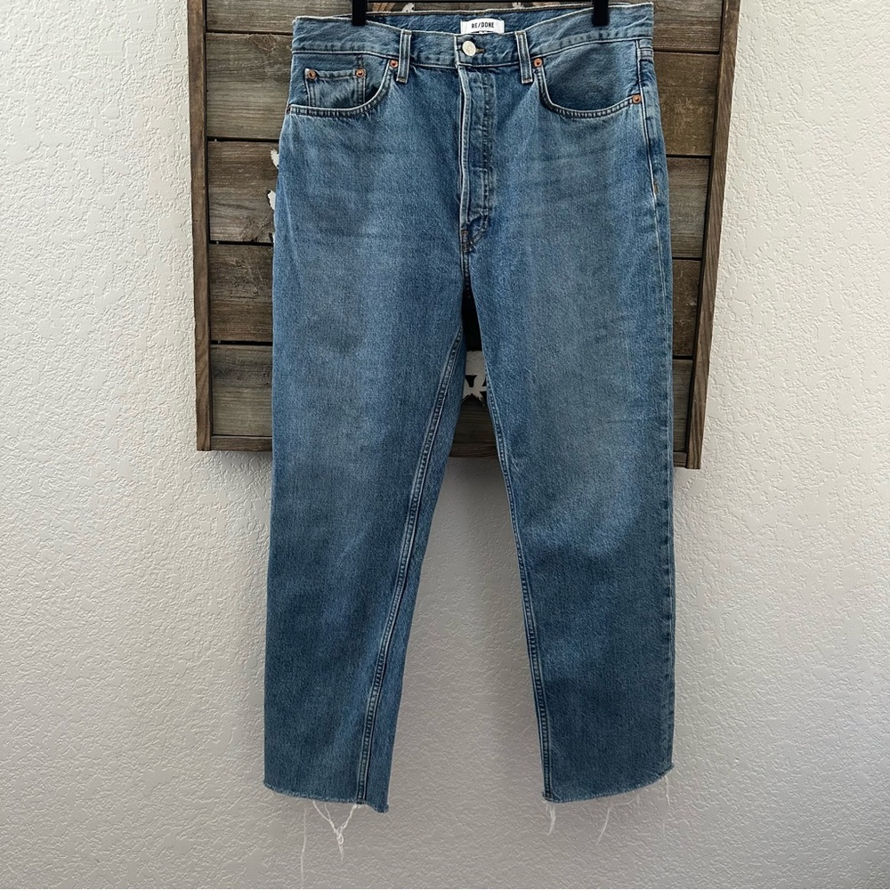 Levi’s Re/Done 70’s Stove Pipe‎ Cotton Denim Jeans Raw hem size 31